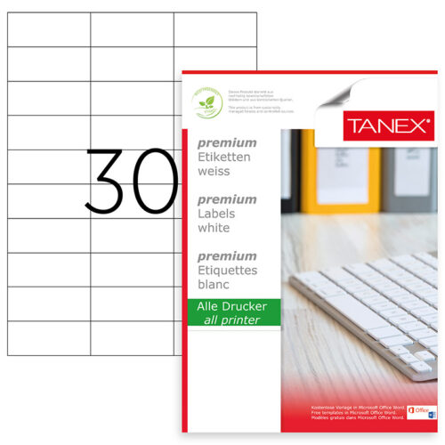 ETICHETE 30/A4 70*29.7MM COLTURI DREPTE 100/TOP TANEX