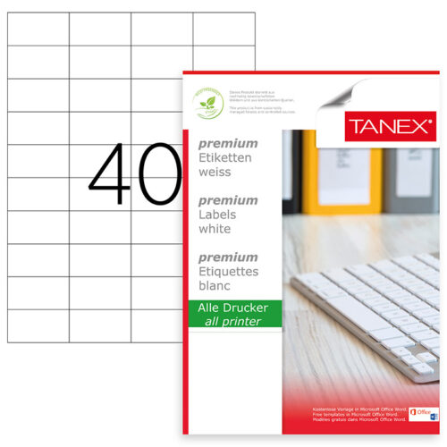 ETICHETE 40/A4 52.5*29.7MM COLTURI DREPTE 100/TOP TANEX