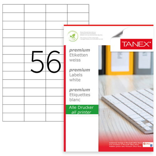 ETICHETE 56/A4 52.5*21.2MM COLTURI DREPTE 100/TOP TANEX