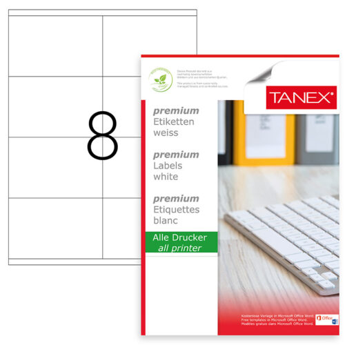 ETICHETE 8/A4 105*70MM COLTURI DREPTE 100/TOP TANEX