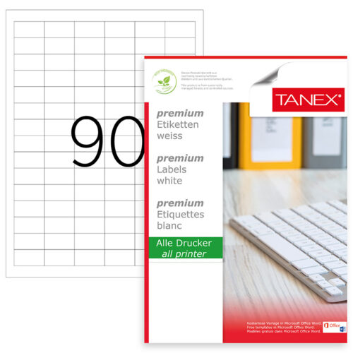 ETICHETE 90/A4 33*19MM COLTURI DREPTE 100/TOP TANEX