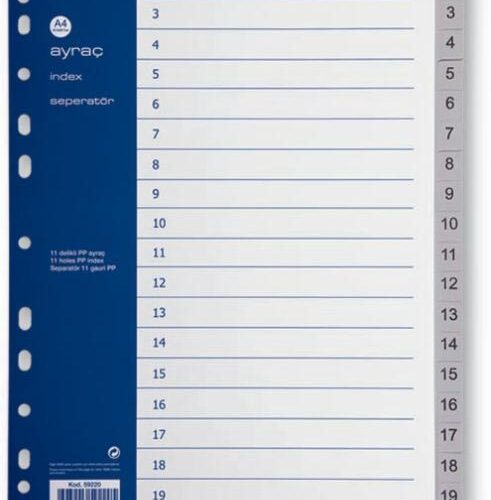 SEPARATOARE INDEX PLASTIC 1-20 NOKI
