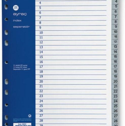 SEPARATOARE INDEX PLASTIC 1-31 NOKI