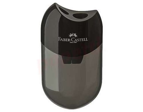 ASCUTITOARE PLASTIC DUBLA CU CONTAINER NEAGRA FABER-CASTELL