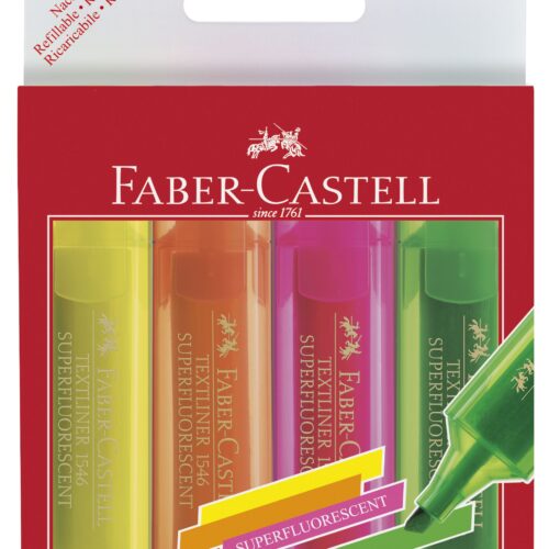 TEXTMARKER SET 4 SUPERFLUORESCENT 1546 FABER-CASTELL