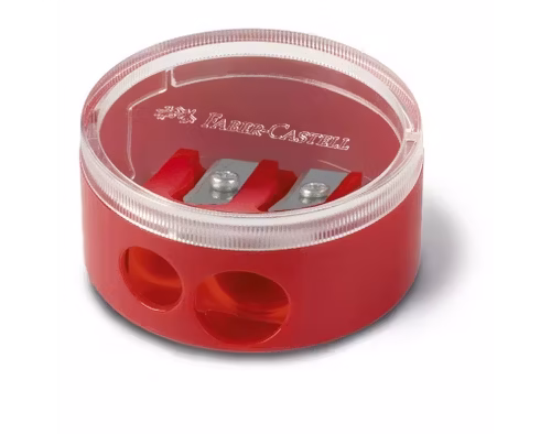 ASCUTITOARE PLASTIC DUBLA CU CONTAINER TWIST OFF ROSIE/ALBASTRA