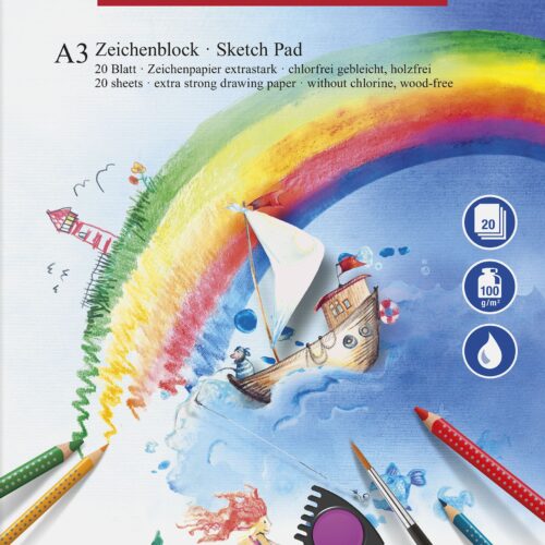 BLOC DESEN A3 20 FILE 100G/MP FABER-CASTELL