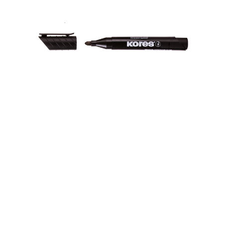 MARKER PERMANENT NEGRU VARF ROTUND 3MM KORES