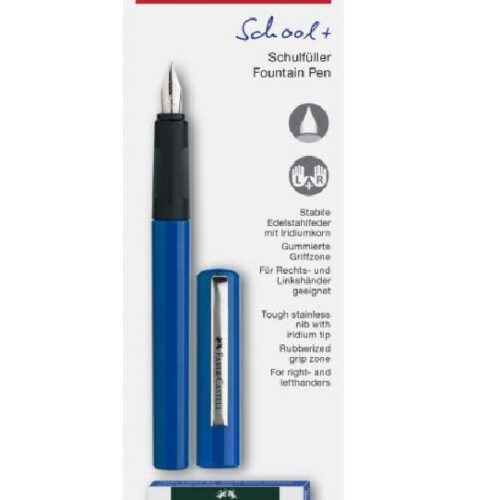 BLISTER STILOU SCOLAR ALBASTRU + 6 CARTUSE FABER-CASTELL