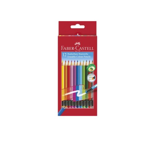 CREIOANE COLORATE 12 CULORI CU GUMA ECO FABER-CASTELL
