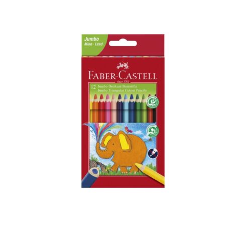 CREIOANE COLORATE TRIUNGHIULARE JUMBO 12 CULORI FABER-CASTELL