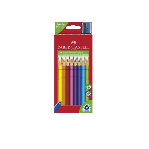 CREIOANE COLORATE JUMBO 20 CULORI + ASCUTITOARE FABER-CASTELL