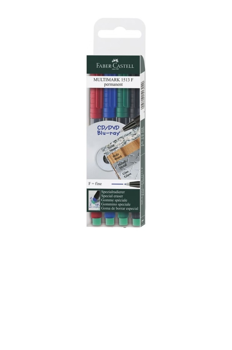 MARKER PERMANENT SET 4 F MULTIMARK FABER-CASTELL