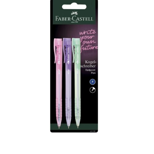 BLISTER 3 BUC ROLLER 0.5MM SEMI-GEL CU MECANISM CUL PASTEL MINA ALBASTRA RX5 FABER-CASTELL