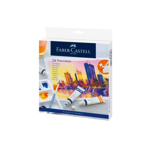 TEMPERA ACUARELE 24 CULORI 9ML + PALETA FABER-CASTELL