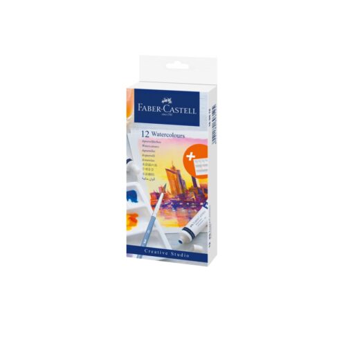TEMPERA ACUARELE 12 CULORI 9ML + PALETA FABER-CASTELL