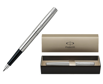 Stilou din otel inoxidabil sablat,accesorii cromate si penita din otel/iridium Parker JOTTER Classic