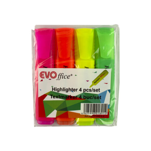 Textmarker 4 culori/set EVOffice