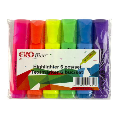 Textmarker 6 culori/set EVOffice