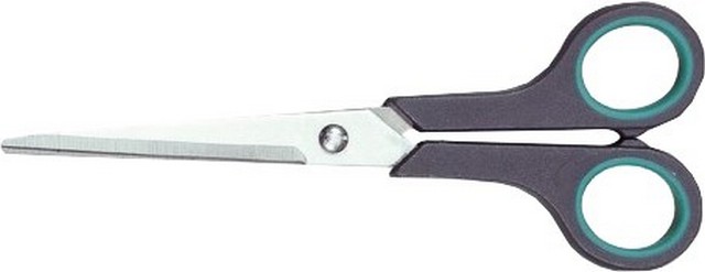 Foarfeca 14 cm, lama din otel, cu maner rubber grip EVOffice