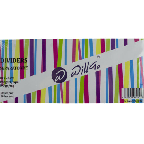 Separatoare carton color 190 g 10*24 cm 100 bucati/set, Willgo- 4 culori asortate