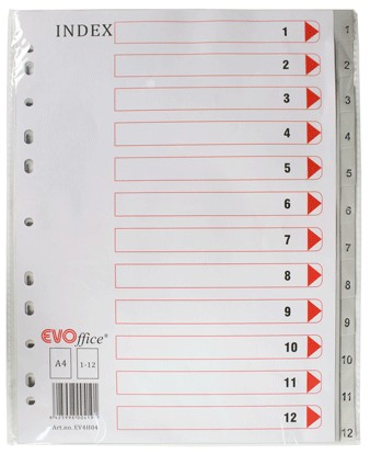 Index plastic 1-12 EVOffice