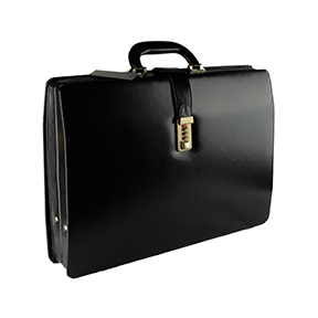 Servieta imitatie piele 380x270x90mm cu cifru, culoare negru