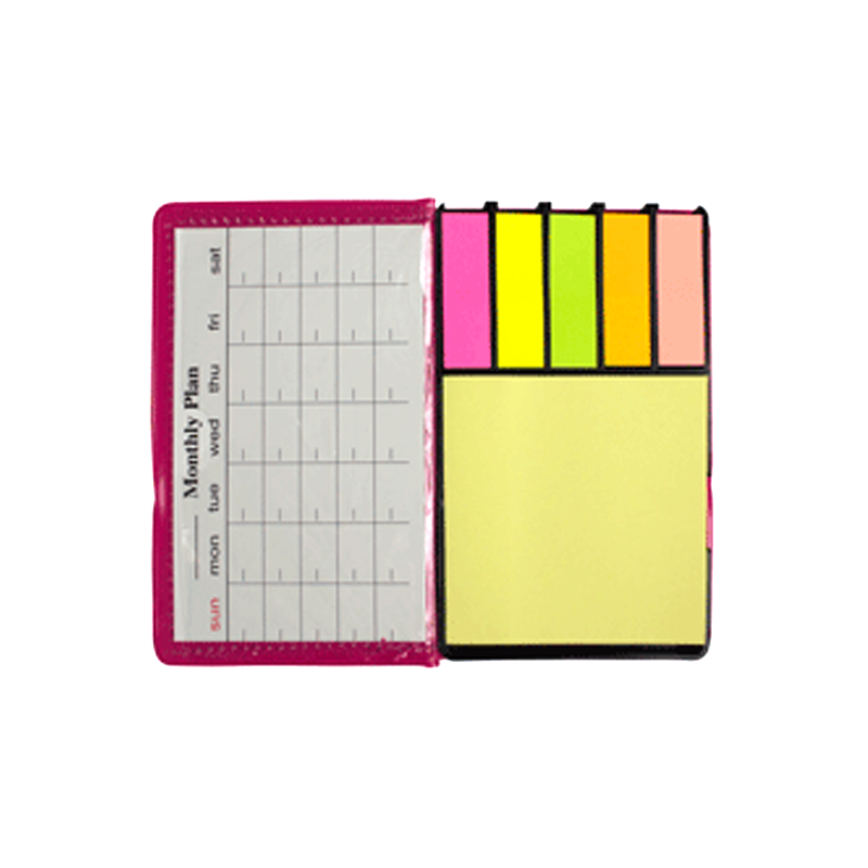 Set notes adeziv 75*75mm galben pal, index hartie 13*45mm, 5 culori neon*100file,mini planner EVOffice - imagine 3