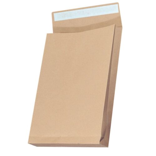 Plic B4 (250*353 mm) kraft, siliconic cu burduf de 15 cm 120gr/mp