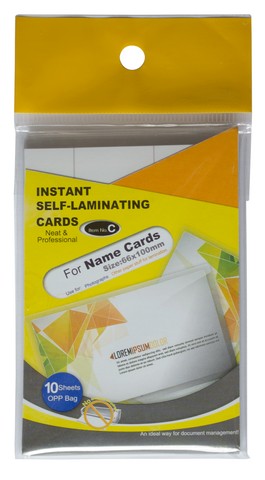 Folie autolaminanta pentru carti vizita, 66*100 mm, 10 buc/set
