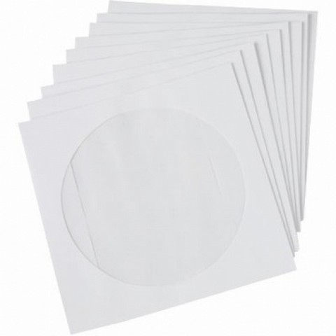 Plic pentru CD/DVD (125*125mm), alb, gumat cu fereastra, 80g/mp,