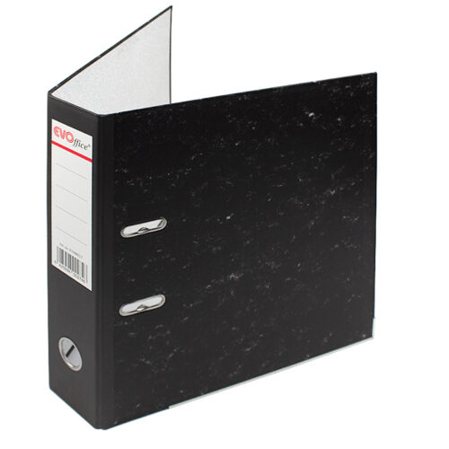 Biblioraft carton marmorat cu margine metalica A4, 7.5cm  EVOffice