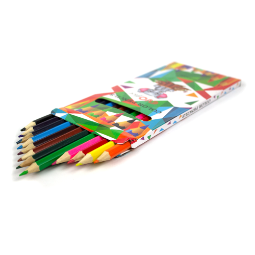 Creioane colorat mari, 12 culori/set, EVOffice