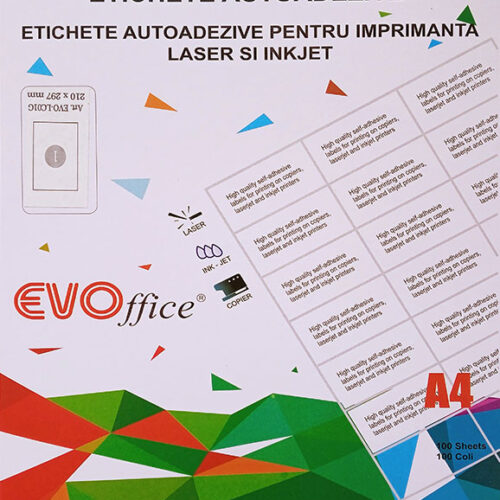 Etichete color auto. pt impr. A4 100 coli/cutie - 1/A4 albastru