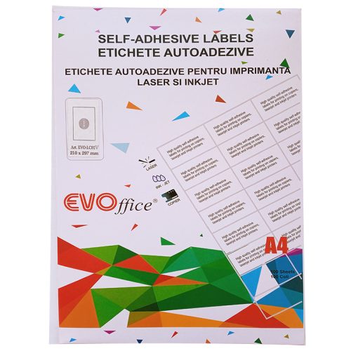 Etichete color auto. pt impr. A4 100 coli/cutie - 1/A4 verde