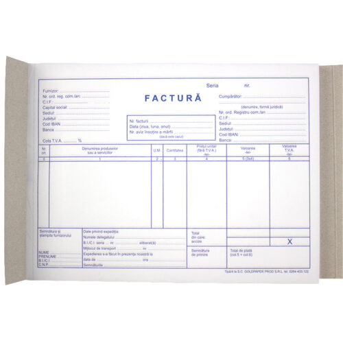 Facturier A5 autocopiativ 3ex cu TVA