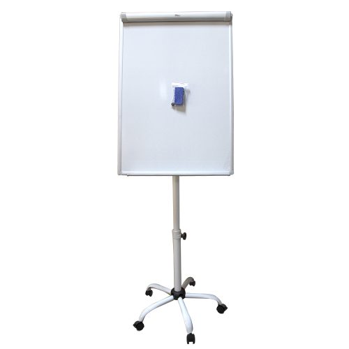 Flipchart magnetic, rama aluminiu, suport mobil din 5 brate cu rotile 70*100 cm EVOffice
