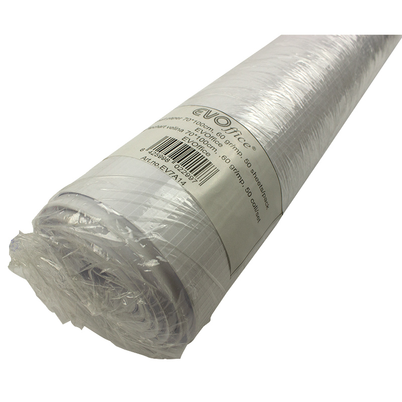 Hartie flipchart velina 70*100cm, 50 coli/set, 60 gr/mp, EVOffice