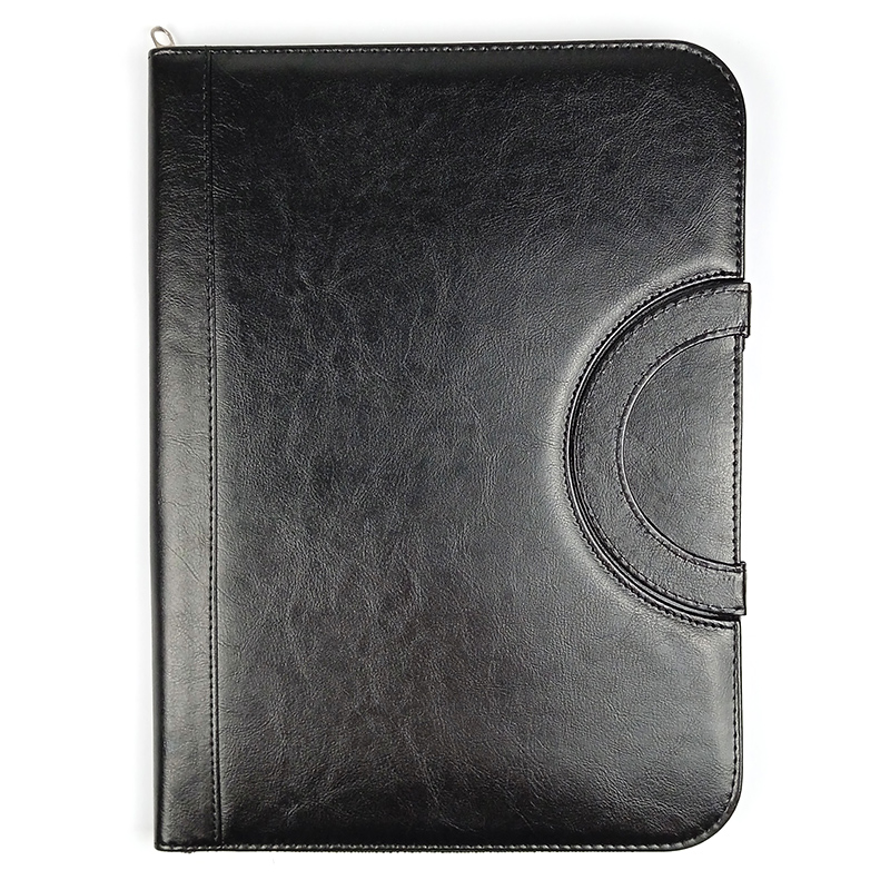 Mapa imitatie piele A4 (335*260*25mm) cu manere pliabile pt conferinte cu fermoar-negru