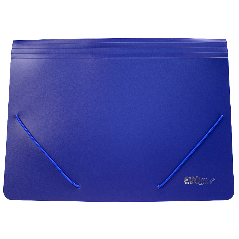 Mapa plastic A4 cu burduf 35 mm, 13 compartimente cu index EVOffice - albastru
