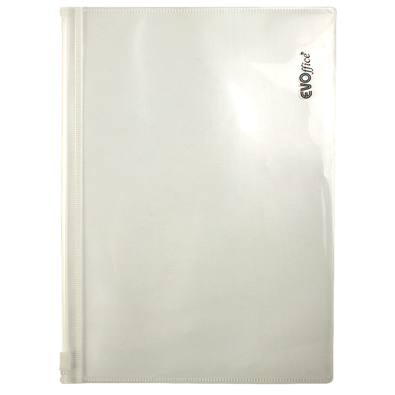 Mapa plastic transparent A5 ,160 microni cu fermoar EVOffice- transparent
