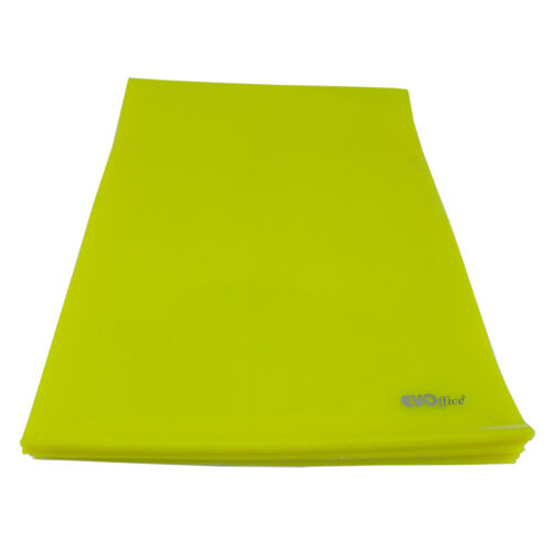 Mapa plastic transparent galben, A4 cu deschidere in "L" , 120 microni, 50 buc/set EVOffice