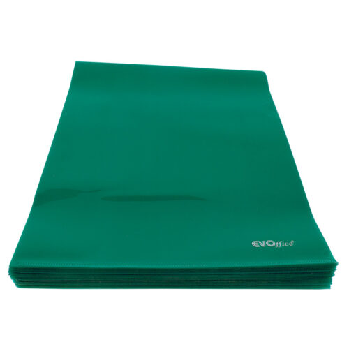 Mapa plastic transparent verde, A4 cu deschidere in "L" , 120 microni, 50 buc/set EVOffice