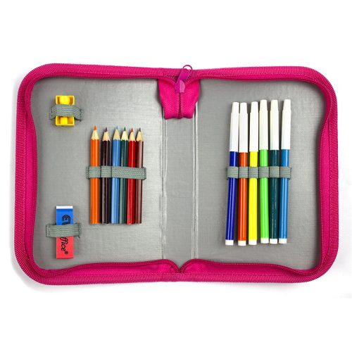 Penar dreptunghiular rigid 19.5*13*3 cm cu 1 fermoar, echipat cu 14 piese - fete