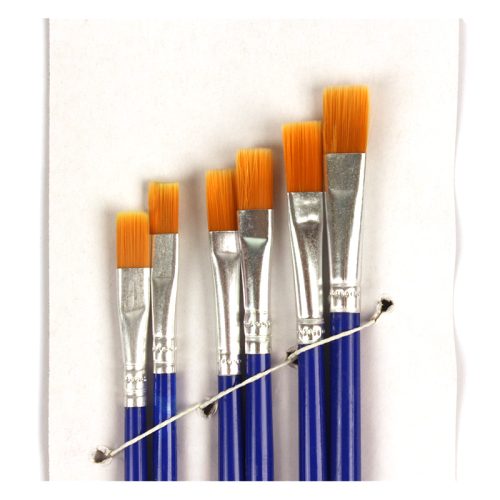 Pensule cu varf lat din par sintetic 6 buc/set dimensiuni diferite