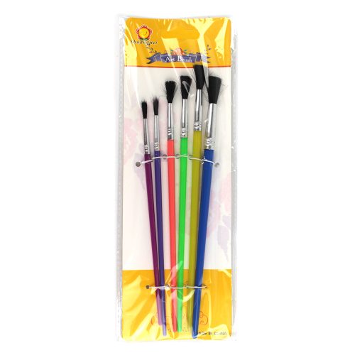 Pensule cu varf rotund din par natural 6 buc/set dimensiuni