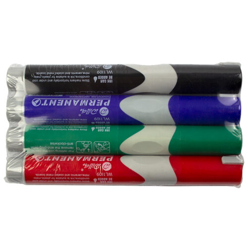 Permanent marker cu grip varf rotund Willgo 4buc/set