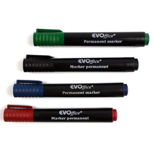 Permanent marker varf rotund 4buc/set EVOffice 8006