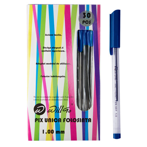 Pix unica folosinta, corp transparent Willgo 607- albastru