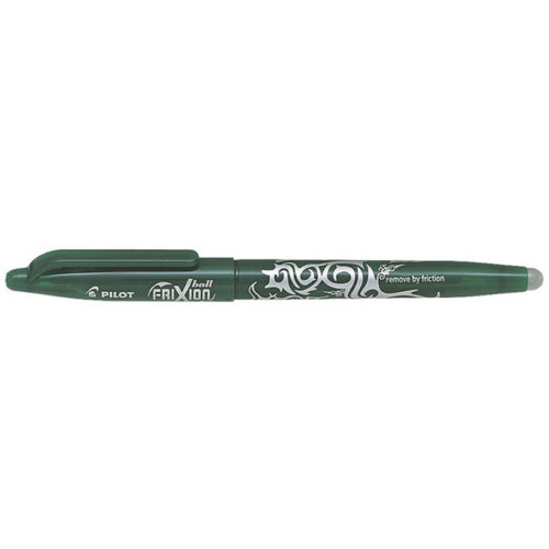 Roller cu cerneala varf mediu 0.7mm prevazut cu radiera de stergere Frixion Pilot verde